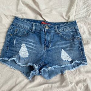 Low Rise Denim Shorts
